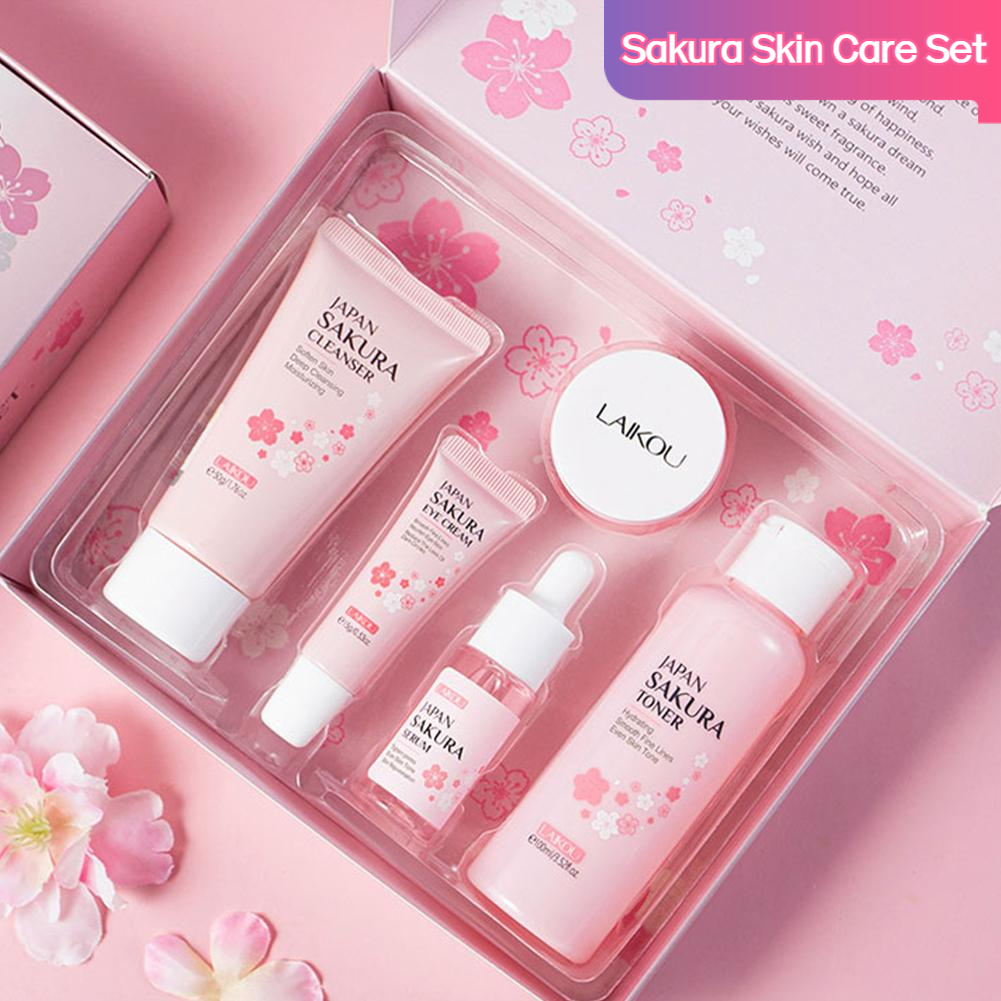 Korean Skincare Routine - 5/3pcs/Set Sakura Skin Care Sets Face