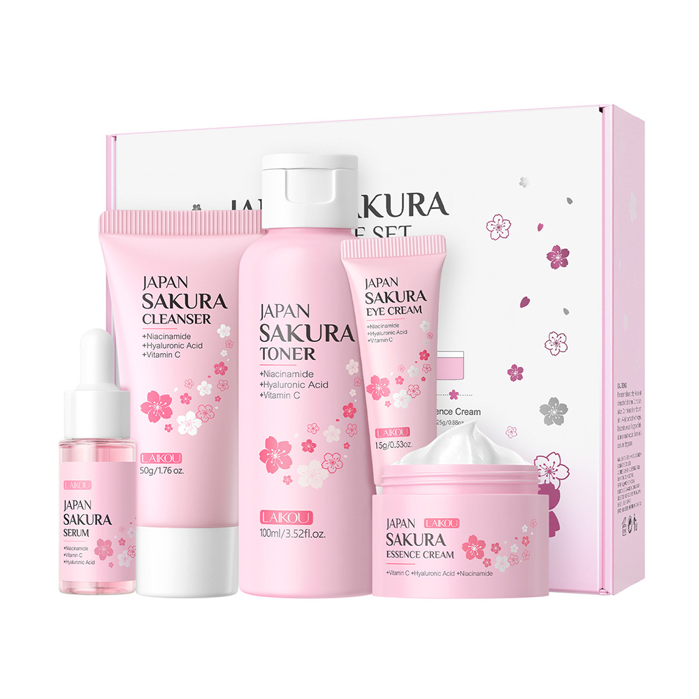 LAIKOU Sakura 5pcs Skin Care K - مراجعة Korean Skincare Routine وسعره