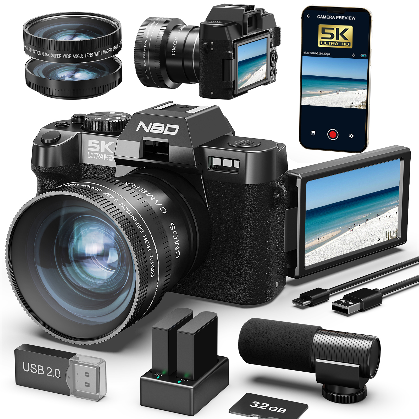 NBD Digital Cameras 5K&48MP Ph - مراجعة Korean Lifestyle & Kids Boutique Photos وسعره