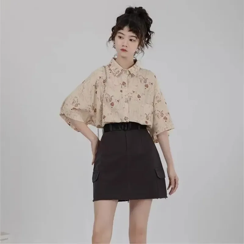 Shirts Women Corduroy Patch Po - مراجعة Korean Lifestyle Student وسعره
