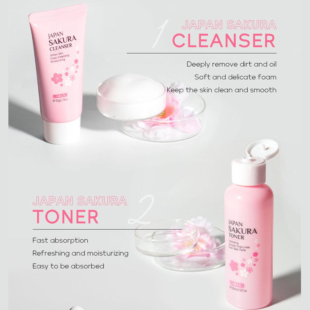 6pcs Sakura Skin Care Set Hydr - مراجعة Korean Skincare Routine وسعره