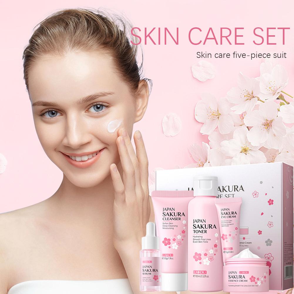5/3pcs/Set Sakura Skin Care Se - مراجعة Korean Skincare Routine وسعره