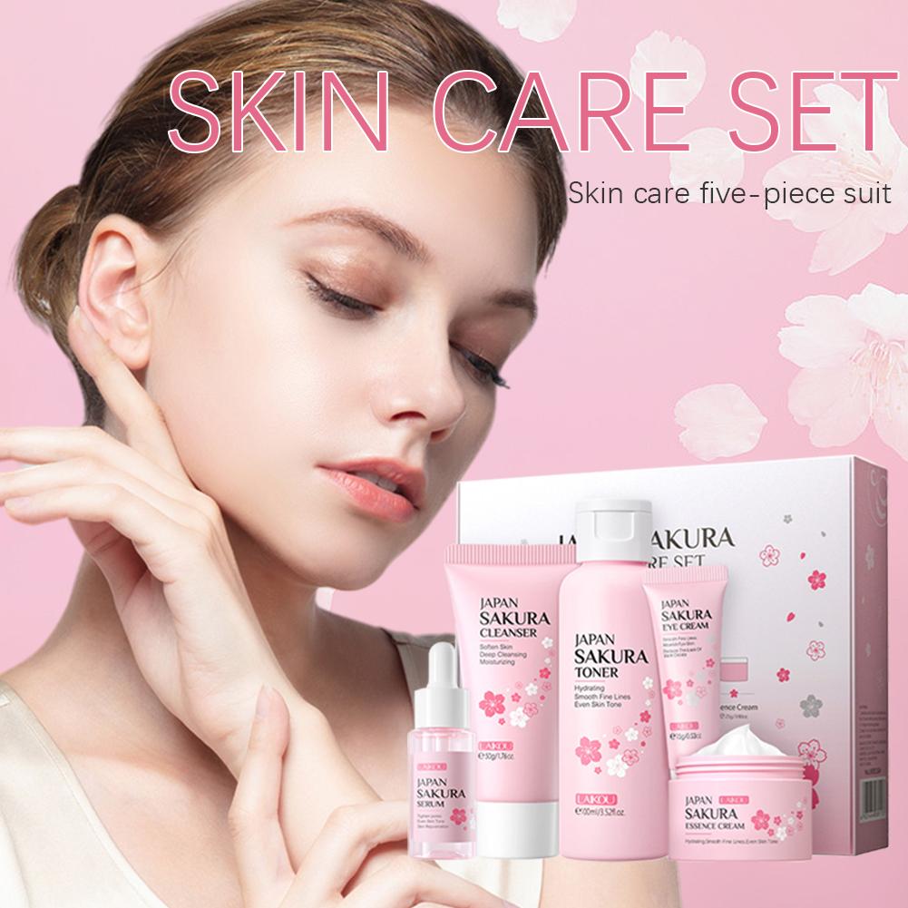 5/3pcs/Set Sakura Skin Care Se - مراجعة Korean Skincare Routine وسعره