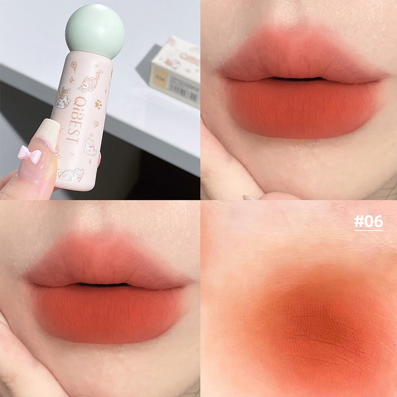 QIBEST Cute Velvet Matte Lip M - مراجعة Lip Tint Korean وسعره