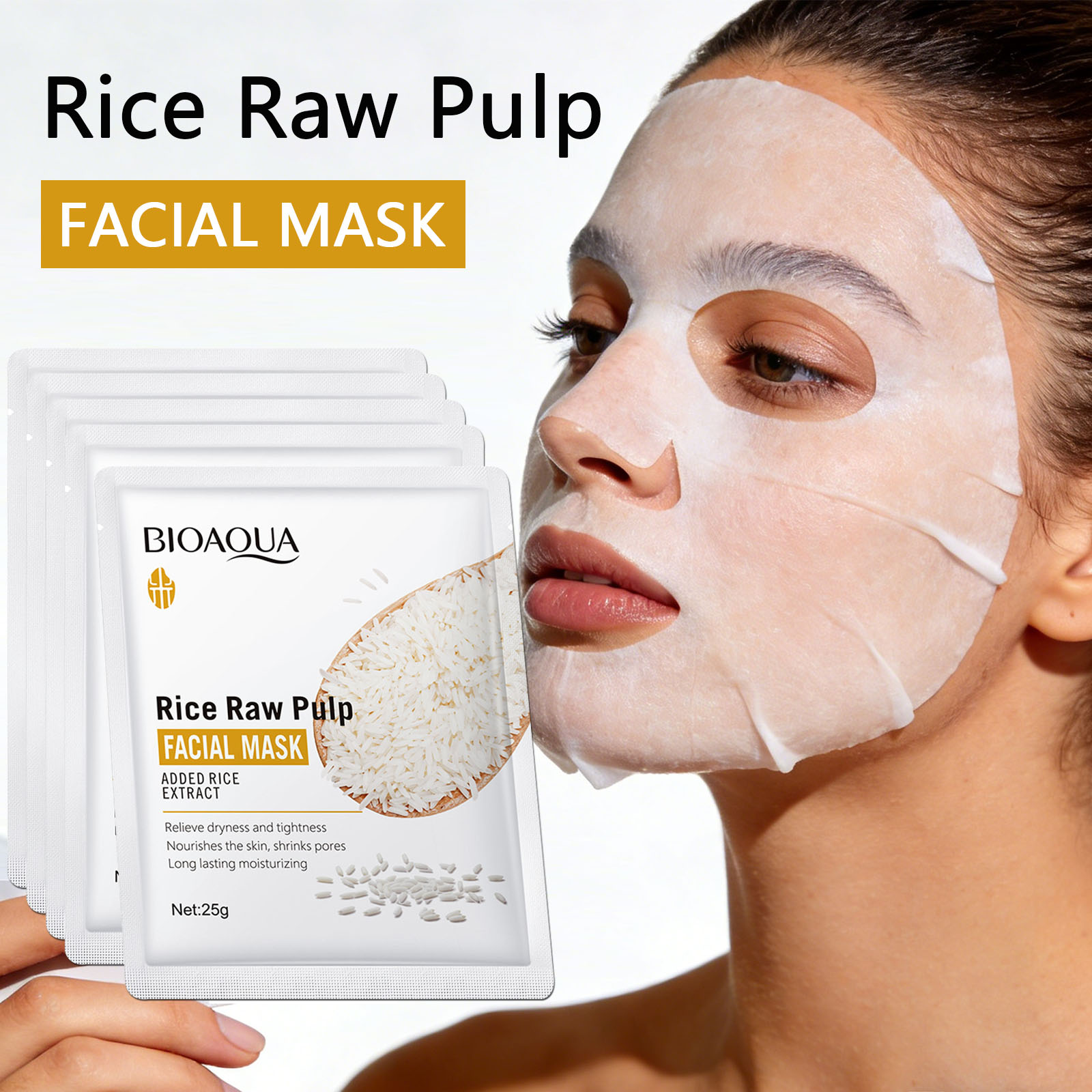 1/5/10/20pcs Rice Raw Pulp Fac - مراجعة Korean Skincare Routine وسعره